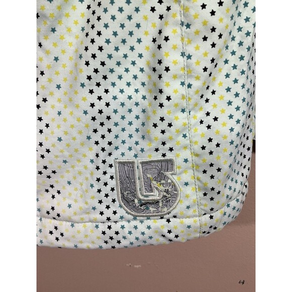 Burton Girls Striped Star Print Hooded Snowboard Ski Jacket L Green Fleece Lined - Picture 8 of 15